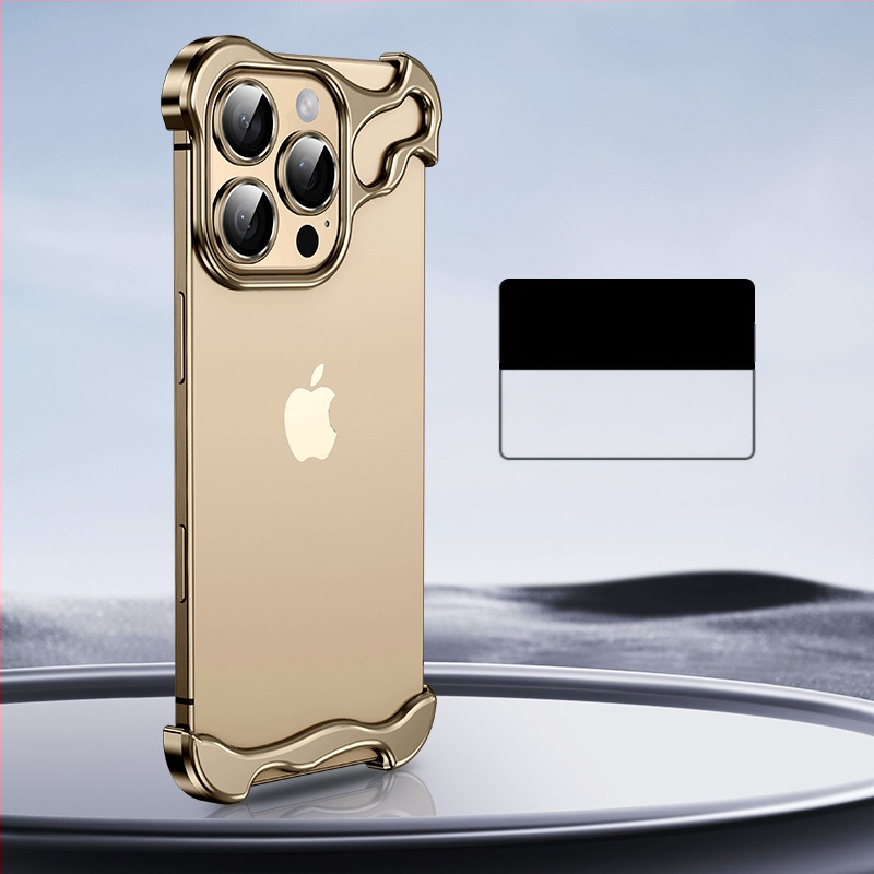 Sobib Apple 17Promaxi mobiiltelefoni ümbrisele, spetsiaalse kujuga metallist nurgapadjaga, kukkumisvastane iPhone 14, ääristeta 16E, objektiiv 5