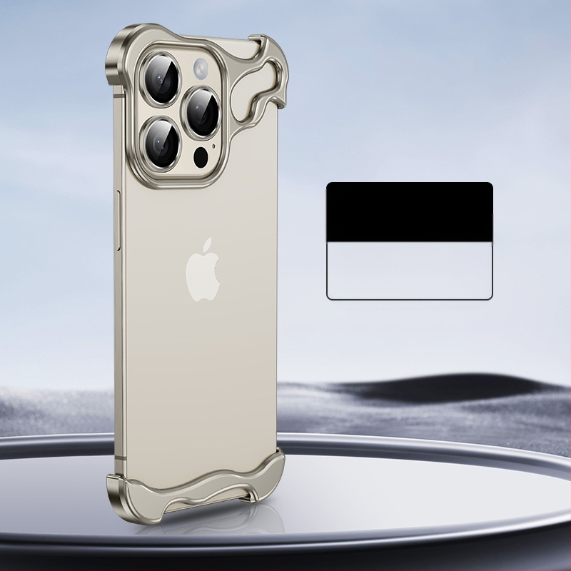 Sobib Apple 17Promaxi mobiiltelefoni ümbrisele, spetsiaalse kujuga metallist nurgapadjaga, kukkumisvastane iPhone 14, ääristeta 16E, objektiiv 5