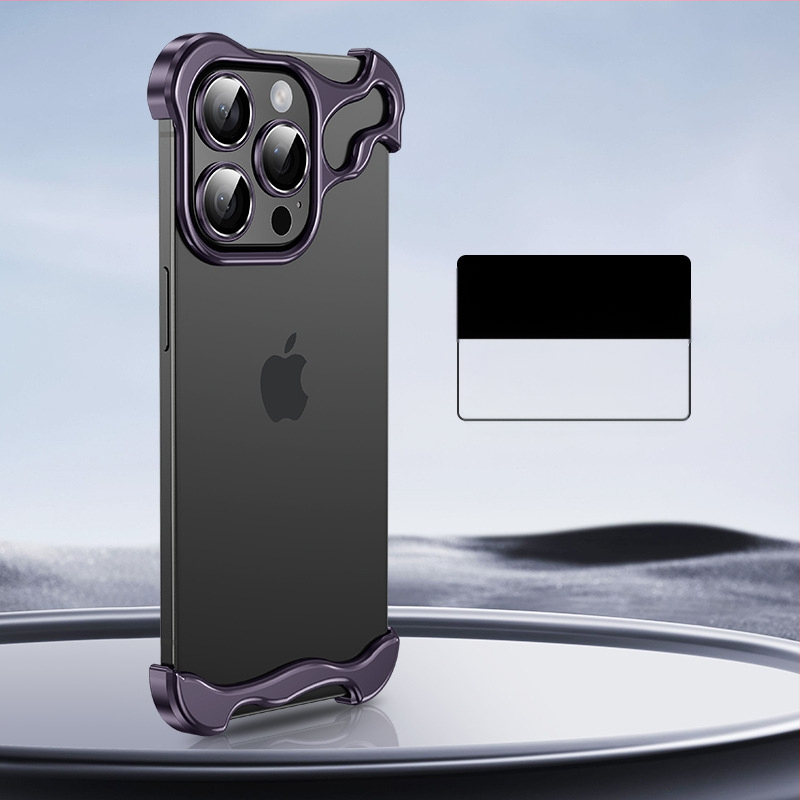 Sobib Apple 17Promaxi mobiiltelefoni ümbrisele, spetsiaalse kujuga metallist nurgapadjaga, kukkumisvastane iPhone 14, ääristeta 16E, objektiiv 5