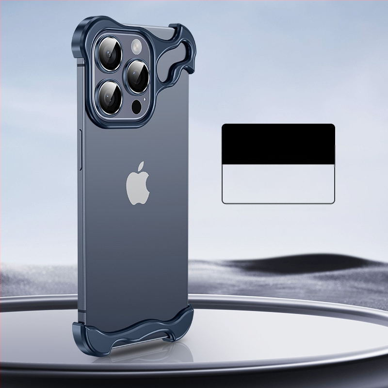 Sobib Apple 17Promaxi mobiiltelefoni ümbrisele, spetsiaalse kujuga metallist nurgapadjaga, kukkumisvastane iPhone 14, ääristeta 16E, objektiiv 5