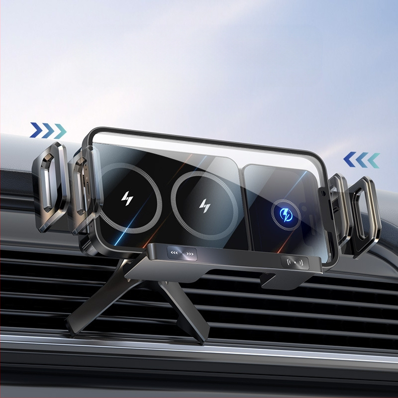 Сгъваем екран за мобилен телефон с изход за въздух, 15W бързо зареждане, сгъваем екран за мобилен телефон, държач за мобилен телефон с голям екран и кола