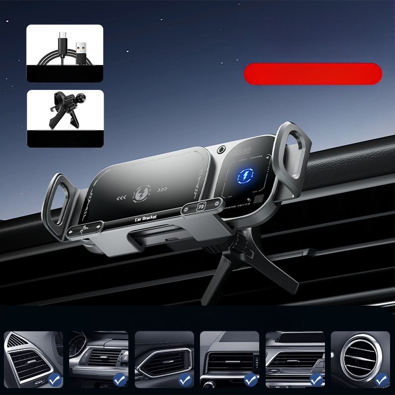 Сгъваем екран за мобилен телефон с изход за въздух, 15W бързо зареждане, сгъваем екран за мобилен телефон, държач за мобилен телефон с голям екран и кола