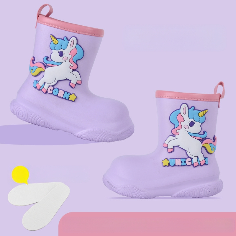 Laste kummikud tüdrukutele 3-12 aastat beebi multifilm EVA pealisriided veekindlad kingad libisemiskindla pehme tallaga keskmise tünniga poiste kummikud