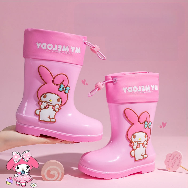 Sanrio veekindlad Beam Kulomi kevad- ja suvelapsed vihmakingad, lühikesed torud, libisemiskindlad, nelja aastaaja beebitüdrukute vihmasaapad