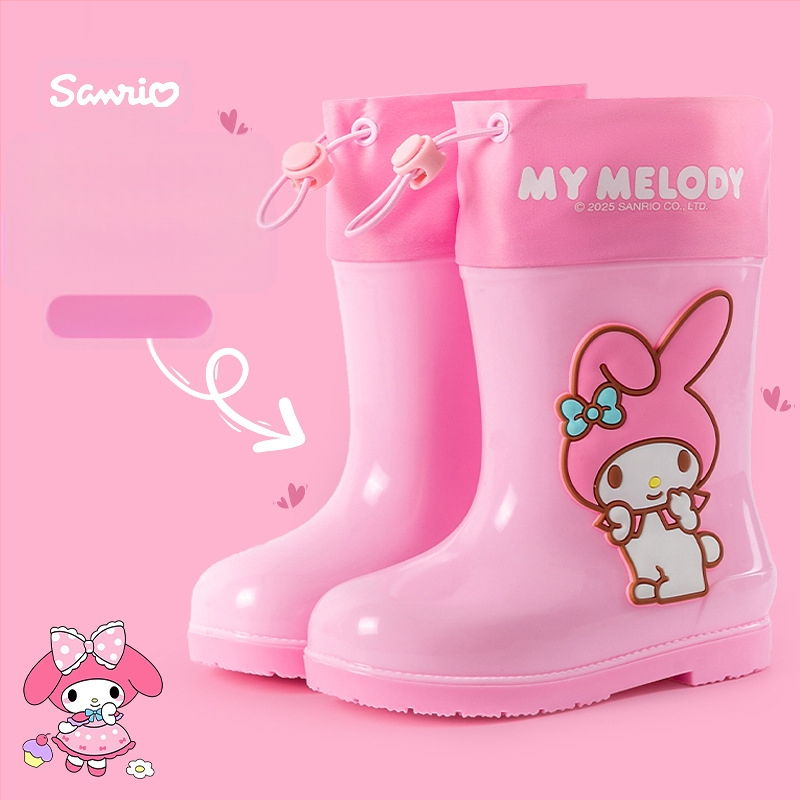 Sanrio veekindlad Beam Kulomi kevad- ja suvelapsed vihmakingad, lühikesed torud, libisemiskindlad, nelja aastaaja beebitüdrukute vihmasaapad