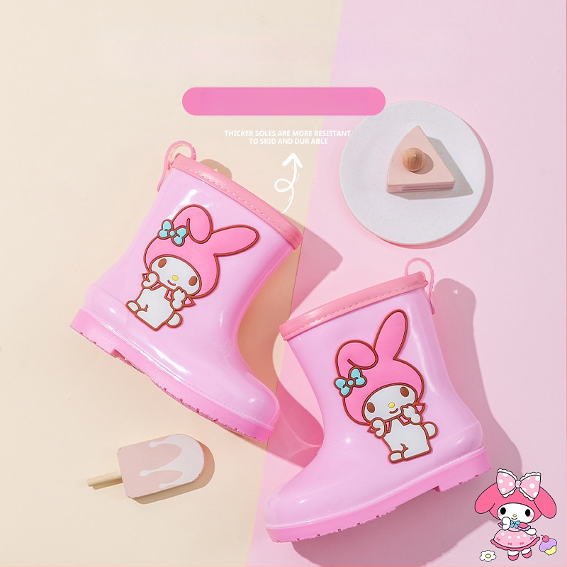 Sanrio veekindlad Beam Kulomi kevad- ja suvelapsed vihmakingad, lühikesed torud, libisemiskindlad, nelja aastaaja beebitüdrukute vihmasaapad