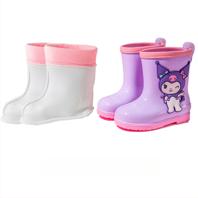 Sanrio veekindlad Beam Kulomi kevad- ja suvelapsed vihmakingad, lühikesed torud, libisemiskindlad, nelja aastaaja beebitüdrukute vihmasaapad