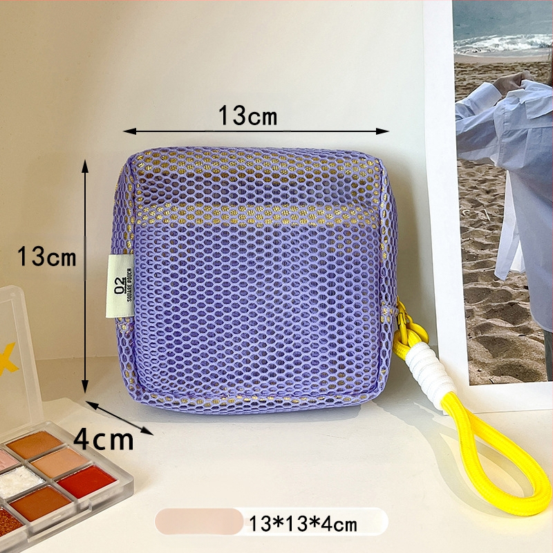 Mini mündikott dopamiinivõrgust tofu kosmeetikakott kaasaskantav hingav kosmeetika huulepulga hoiukott meigikott