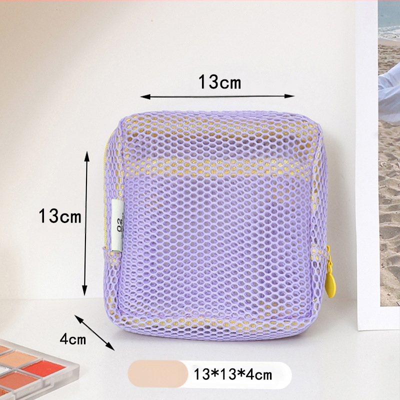 Mini mündikott dopamiinivõrgust tofu kosmeetikakott kaasaskantav hingav kosmeetika huulepulga hoiukott meigikott