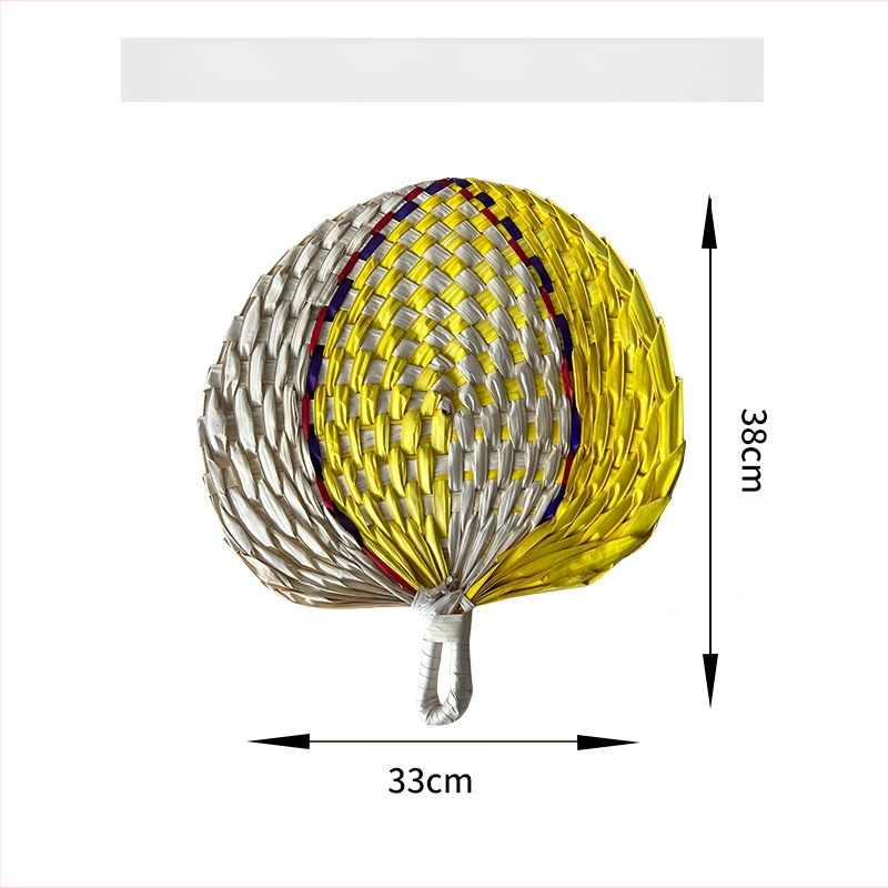 Hulgimüük õlgpalmi lehviku suvine fännikunst lahe hundinui lehe lehvik kootud käsitsi valmistatud kaasaskantav käsilehter seinale riputatav kaunistus