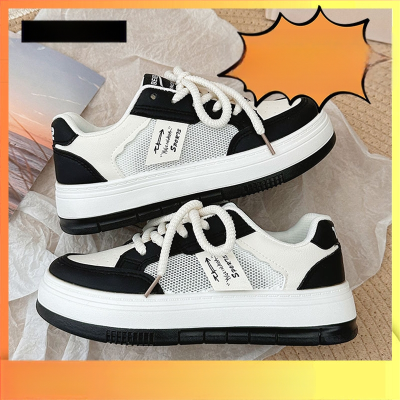 Vasarinis sijonas, kvėpuojantis, sportinis, laisvalaikio, balti batai, moteriški 2024 m. nauji, vasariniai, tinkliniai batai su didelėmis pirštais, lentos formos batai