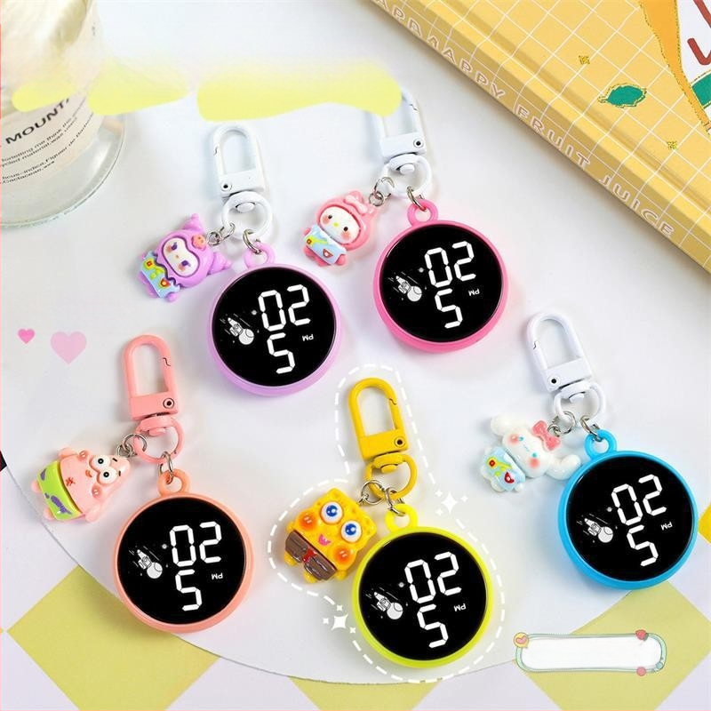 Uus loominguline kella ripats väike lihtne võtmehoidja seljakoti ripats veekindel puutetundlik õpilase LED-elektrooniline käekell
