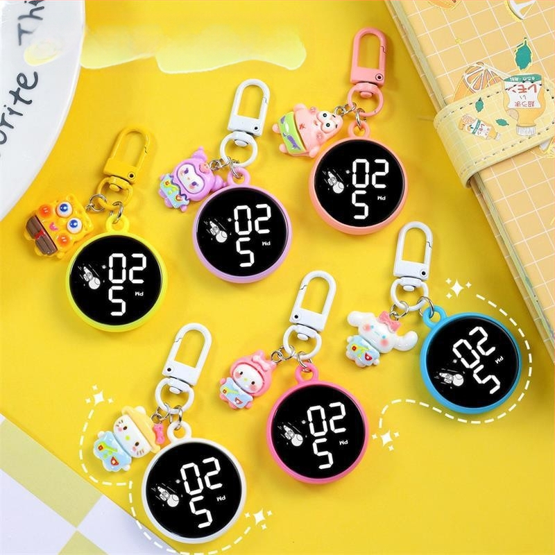 Uus loominguline kella ripats väike lihtne võtmehoidja seljakoti ripats veekindel puutetundlik õpilase LED-elektrooniline käekell
