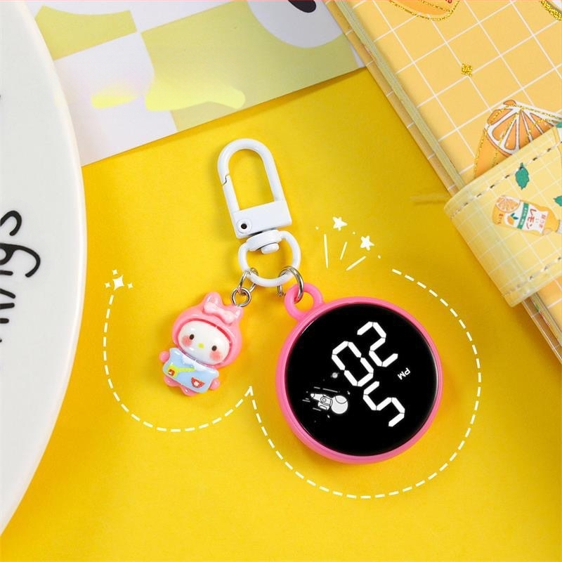 Uus loominguline kella ripats väike lihtne võtmehoidja seljakoti ripats veekindel puutetundlik õpilase LED-elektrooniline käekell