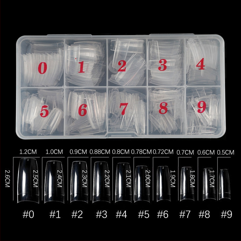 Maniküür 500-osaline karbis küünetükk läbipaistev täispasta poolpasta küünetükk kunstküünetükk läbipaistev prantsuse stiilis