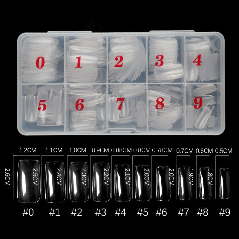 Maniküür 500-osaline karbis küünetükk läbipaistev täispasta poolpasta küünetükk kunstküünetükk läbipaistev prantsuse stiilis