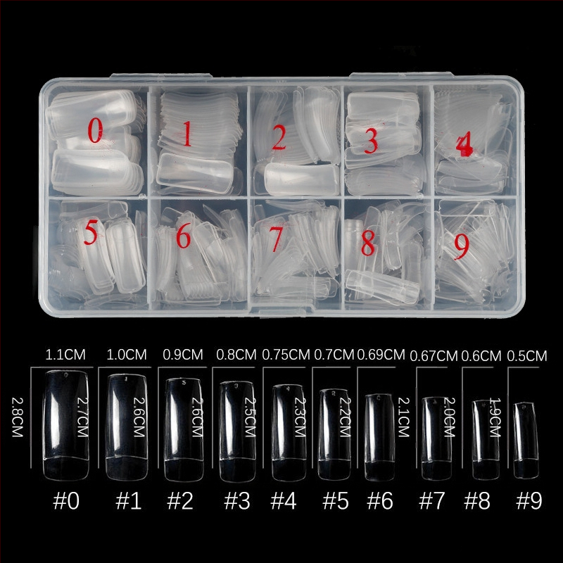 Maniküür 500-osaline karbis küünetükk läbipaistev täispasta poolpasta küünetükk kunstküünetükk läbipaistev prantsuse stiilis