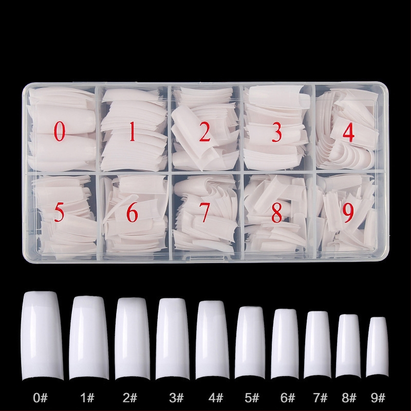 Maniküür 500-osaline karbis küünetükk läbipaistev täispasta poolpasta küünetükk kunstküünetükk läbipaistev prantsuse stiilis