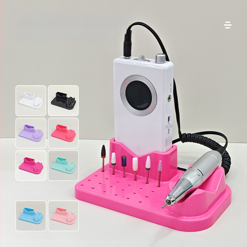 Piiriülene veski paigutuse näidiku riiul lihvimispea puuriterade korraldaja kast maniküüri tööriistad maniküüri hoiukarp lihvimispea