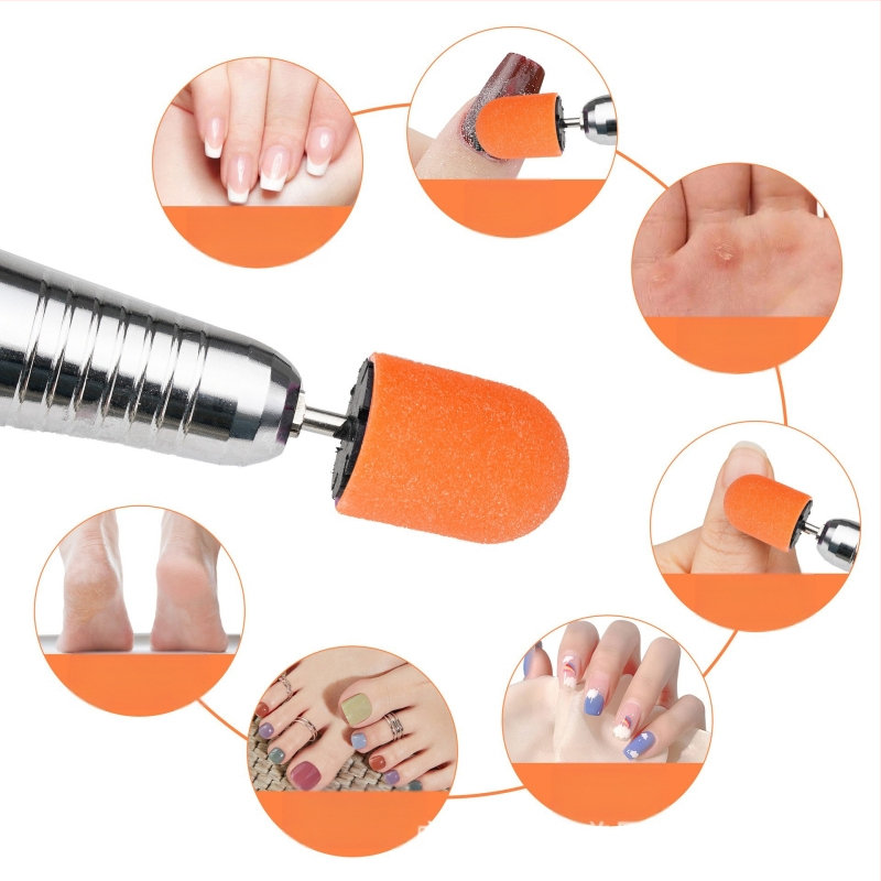 Kvaliteetne piiriülene poleerimispea, lihvimismüts, pediküür surnud naha konnasilmade eemaldamiseks, maniküüri poleerimislihv, trumlivõll, poleerimislihvimütsi komplekt