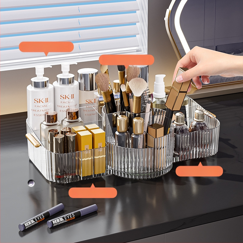 Pöörlev kosmeetikatoodete hoiukarp Advanced Sense lauaarvuti hoiuriiul suure mahutavusega parfüümide nahahoolduseks läbipaistev hoiukarp