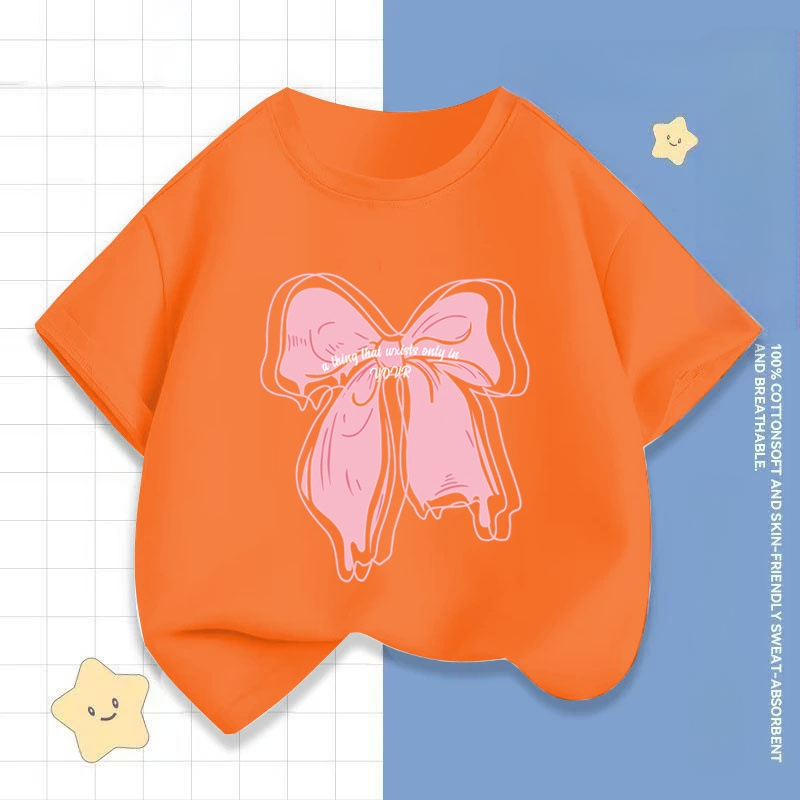 2242 # Tüdrukute lühikeste varrukatega T-särk Suvine uus laste poolvarrukatega topid Moodsad beebiriided Suvised laste riided