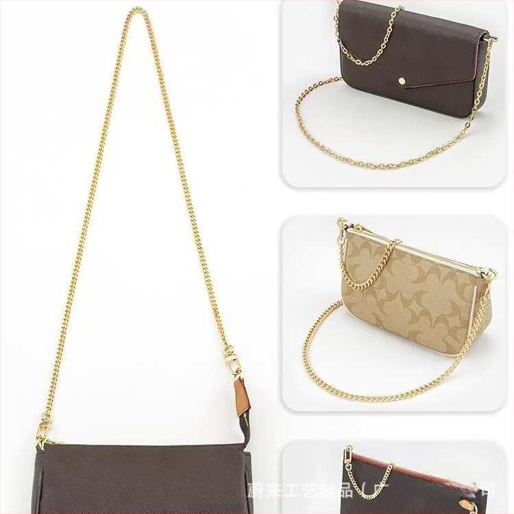 Kotiketi aksessuaarid Üksikkoti vöö asendus Kaenlaaluse õlarihmaga käekoti kett Metallist kõrgekvaliteediline õlakott ristiketi jaoks