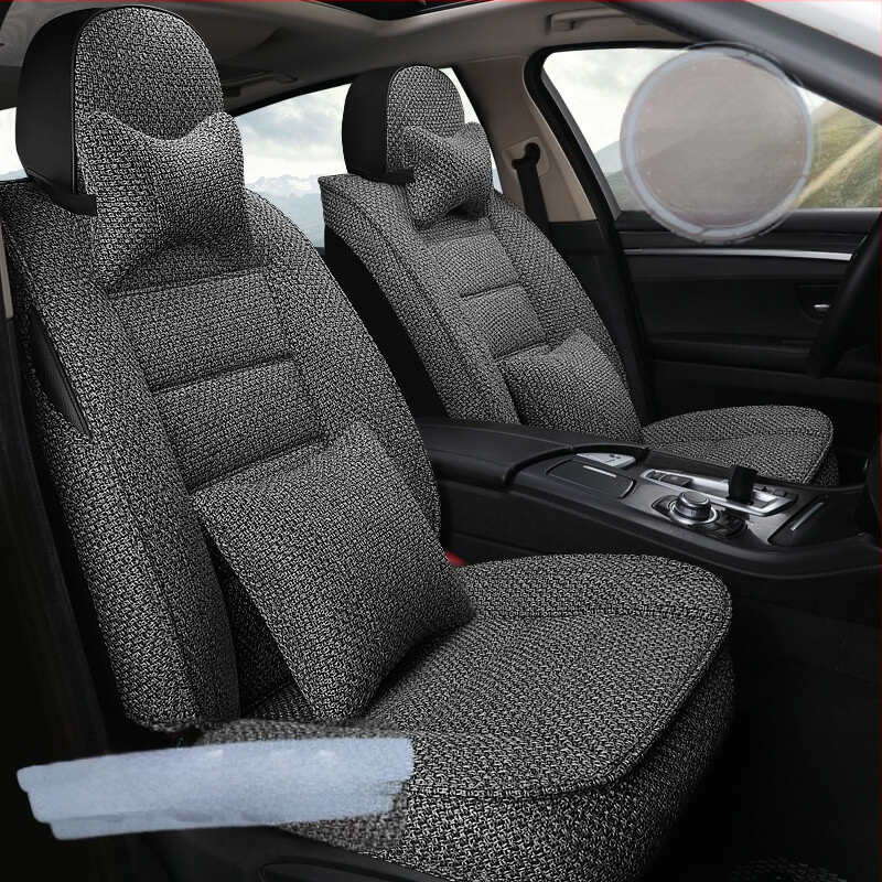 Autoistmepadi, universaalne igaks aastaajaks, uus suvine kõikehõlmav istmekate, linasest riidest autoistmepadi, täielikult ümbritsetud istmekate