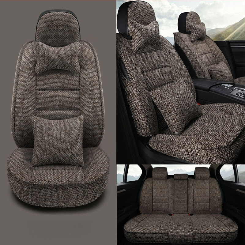 Autoistmepadi, universaalne igaks aastaajaks, uus suvine kõikehõlmav istmekate, linasest riidest autoistmepadi, täielikult ümbritsetud istmekate