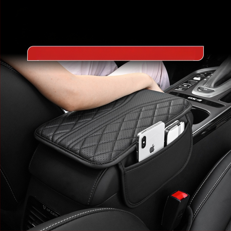 Piiriülese auto keskjuhtimisega käetoe kasti padi universaalne käetoe kasti kaitsekate tikitud turvapadja salongi muutmise tarvikud