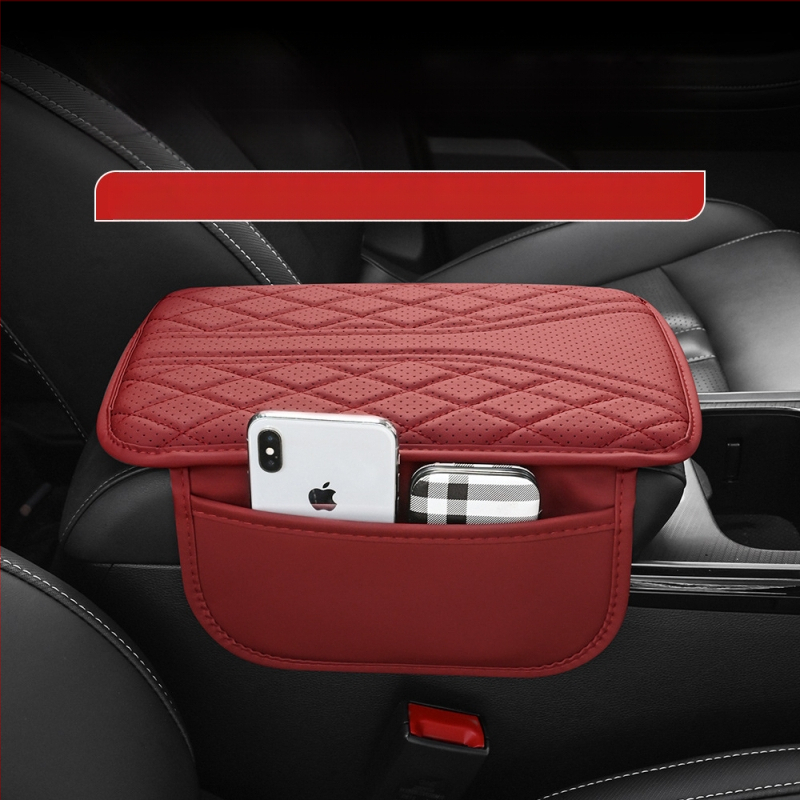 Piiriülese auto keskjuhtimisega käetoe kasti padi universaalne käetoe kasti kaitsekate tikitud turvapadja salongi muutmise tarvikud