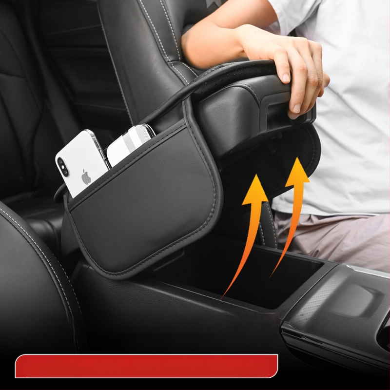 Piiriülese auto keskjuhtimisega käetoe kasti padi universaalne käetoe kasti kaitsekate tikitud turvapadja salongi muutmise tarvikud