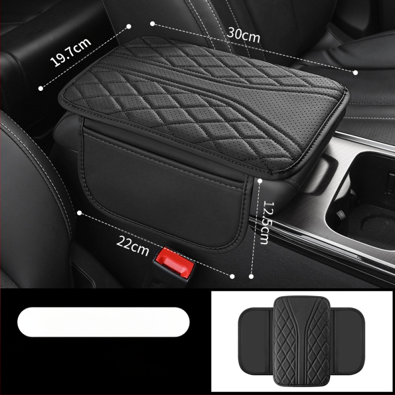 Piiriülese auto keskjuhtimisega käetoe kasti padi universaalne käetoe kasti kaitsekate tikitud turvapadja salongi muutmise tarvikud