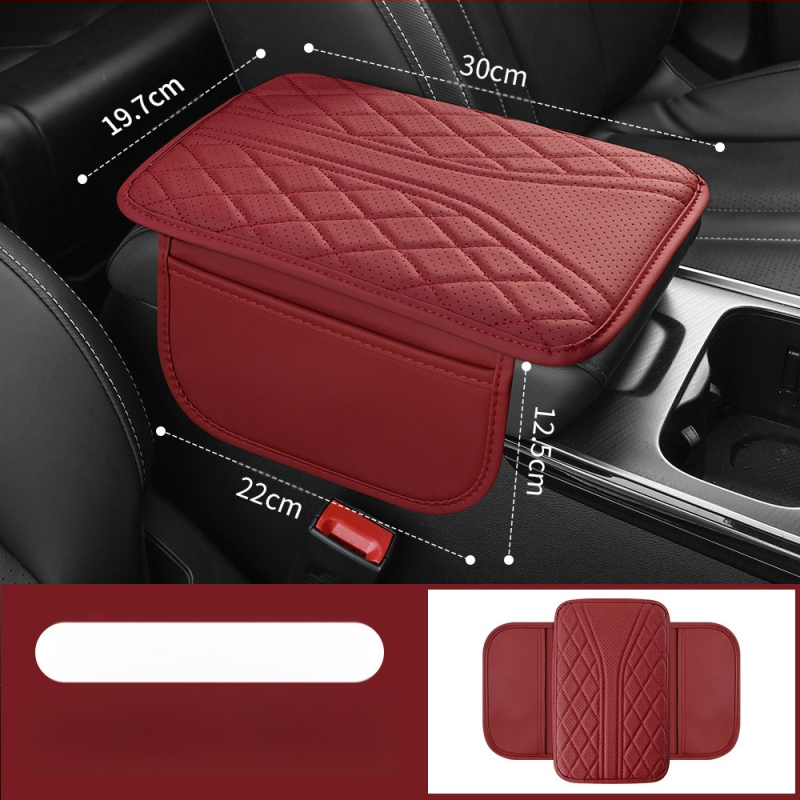 Piiriülese auto keskjuhtimisega käetoe kasti padi universaalne käetoe kasti kaitsekate tikitud turvapadja salongi muutmise tarvikud