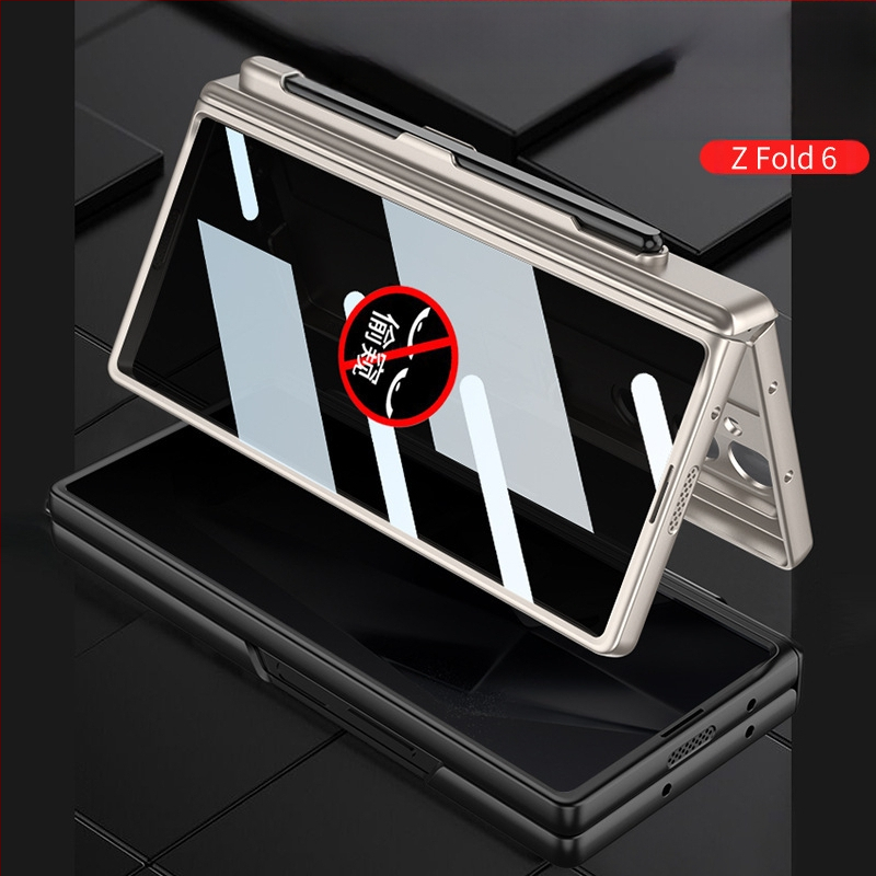 Samsung Galaxy Z Fold6 kokkupandava ekraaniga telefoniümbris, piilumisvastane magnetiline puhastusklamber, pliiatsi pesaga telefoniümbris