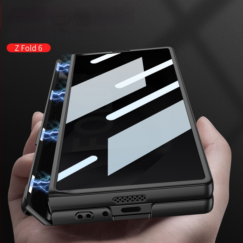 Samsung Galaxy Z Fold6 kokkupandava ekraaniga telefoniümbris, piilumisvastane magnetiline puhastusklamber, pliiatsi pesaga telefoniümbris