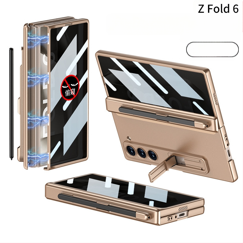 Samsung Galaxy Z Fold6 kokkupandava ekraaniga telefoniümbris, piilumisvastane magnetiline puhastusklamber, pliiatsi pesaga telefoniümbris