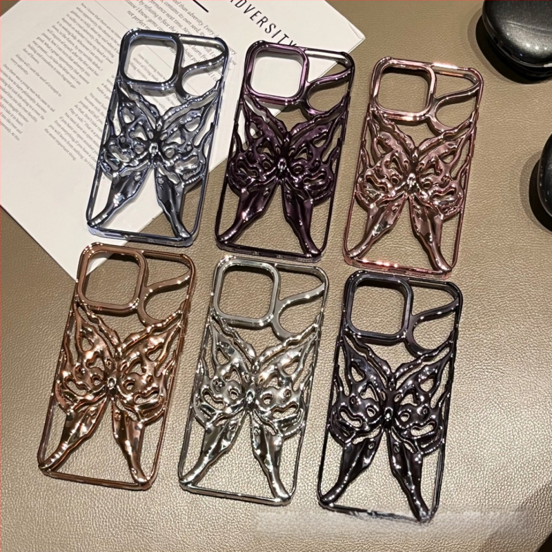 Sobib Iphone16Promax mobiiltelefoni ümbrisele, väljalõigatud jahutav galvaaniline liblikas Apple 16E kukkumisvastane kaitseümbris rist