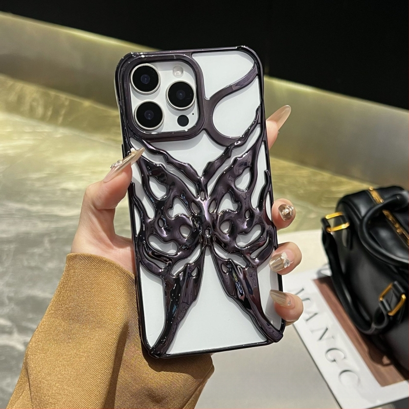 Sobib Iphone16Promax mobiiltelefoni ümbrisele, väljalõigatud jahutav galvaaniline liblikas Apple 16E kukkumisvastane kaitseümbris rist