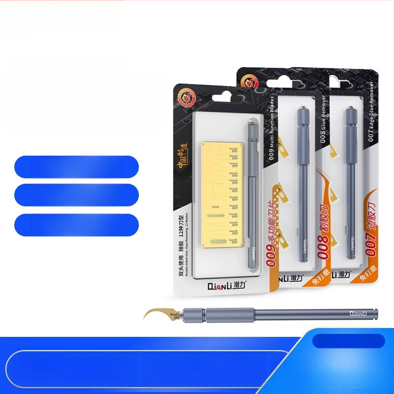 Potentsiaalselt uuenduslikud mobiiltelefonide remonditööriistad 007/008/009 Multifunktsionaalne ühe käepidemega professionaalne liimi eemaldamise terade komplekt