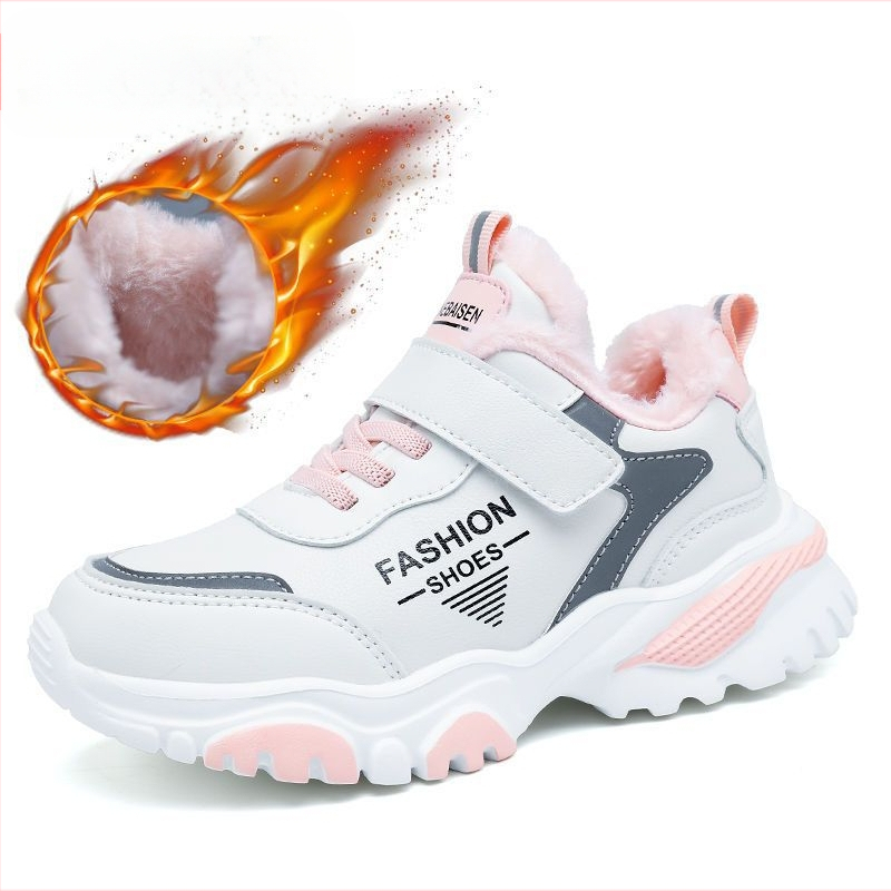 Mergaičių sportbačiai 2024 m. pavasariui ir rudeniui, nauji pradinės mokyklos mokinių bėgimo bateliai, vidutinio ir didelio dydžio vaikams, odiniai, vandeniui atsparūs mergaičių vaikiški batai