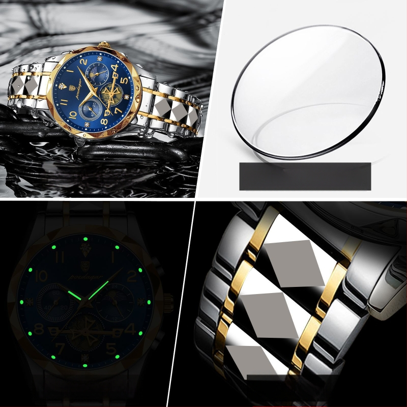 POEDAGAR Šveitsi kaubamärgi multifunktsionaalne uus meeste käekell veekindel helendav moodne kvartskell väliskaubandusest 972