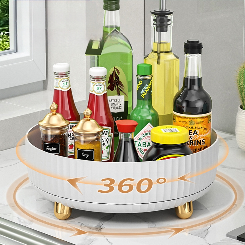 Pöörlev kosmeetika hoiukarp 360-kraadine nahahooldustoodete hoiuriiul Tualettlaua hoiualus Pöörlev hoiukarp