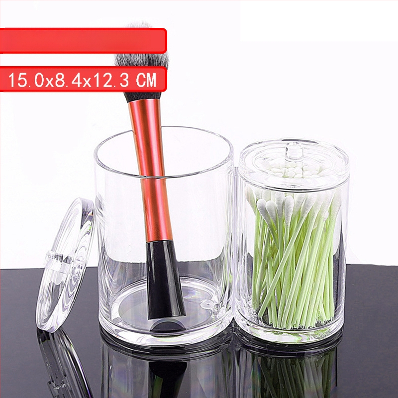 Loominguline läbipaistev vatitupsu hoiukarp Kristallekrüülist tolmukindel meigivatitupsu karp kosmeetika korraldamiseks