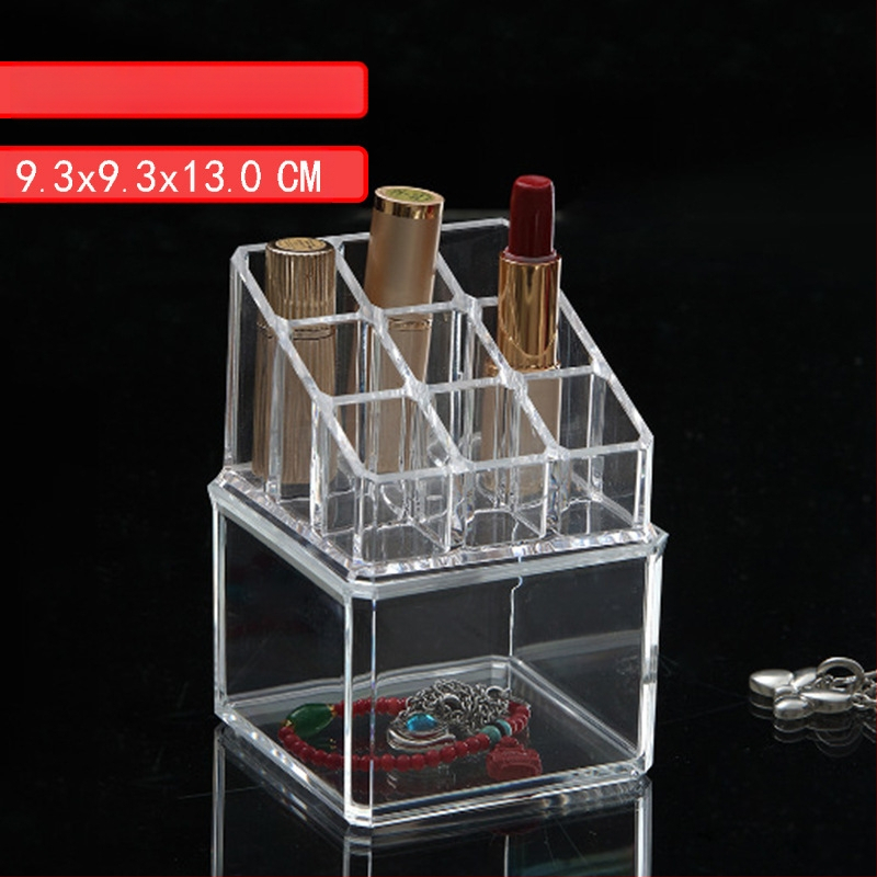 Loominguline läbipaistev vatitupsu hoiukarp Kristallekrüülist tolmukindel meigivatitupsu karp kosmeetika korraldamiseks