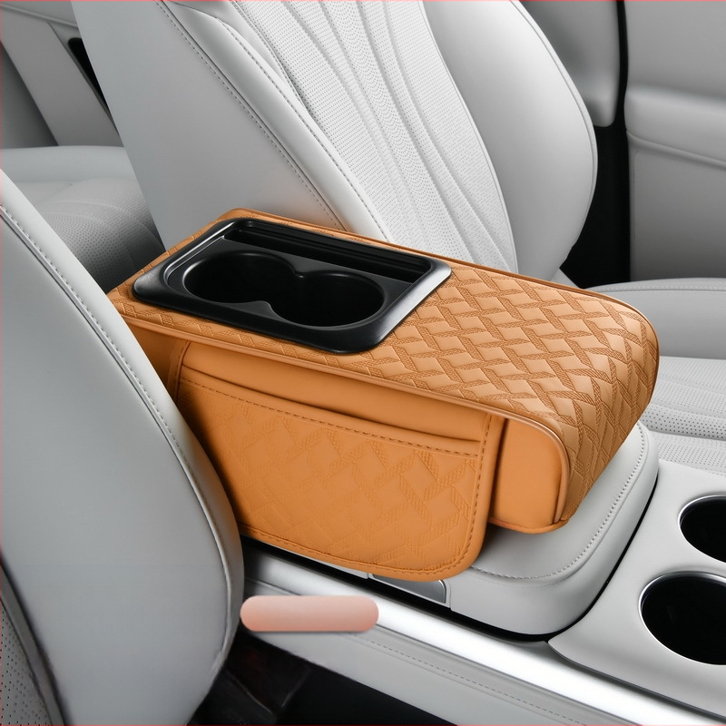 Cross-Border 2025 Nappa nahast auto hoiukast kahekordse topsihoidjaga, käetoe alus, kõrgendusalus, libisemisvastane disain