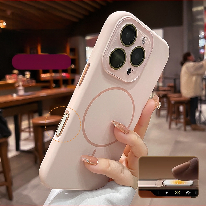 Kevad- ja suveuue peene rõngaga magnetiline imemiskinnitus Apple 16 Promax vedelsilikoonist 15 telefoniümbrisele koos kilega.