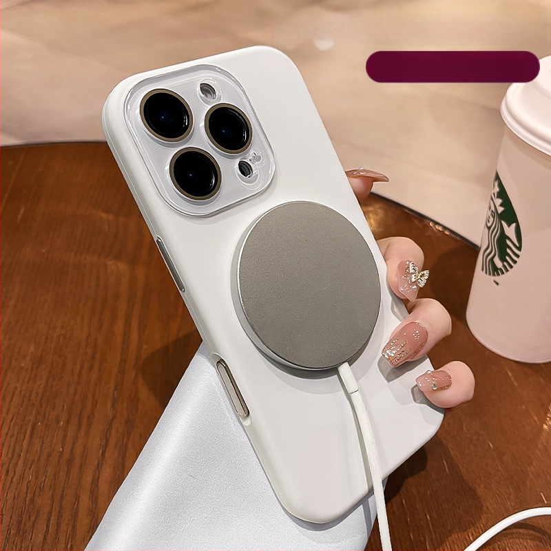 Kevad- ja suveuue peene rõngaga magnetiline imemiskinnitus Apple 16 Promax vedelsilikoonist 15 telefoniümbrisele koos kilega.