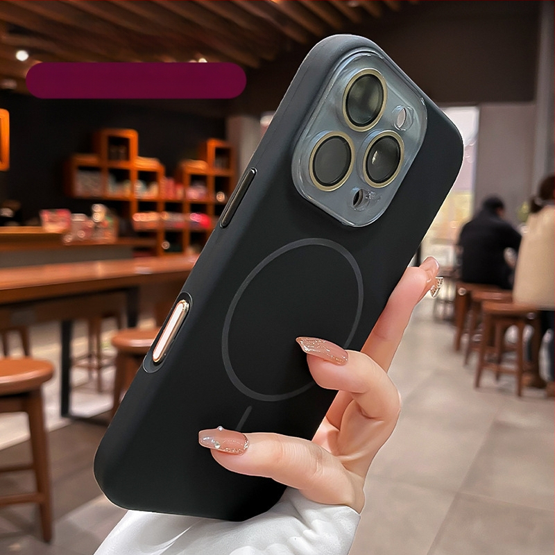 Kevad- ja suveuue peene rõngaga magnetiline imemiskinnitus Apple 16 Promax vedelsilikoonist 15 telefoniümbrisele koos kilega.
