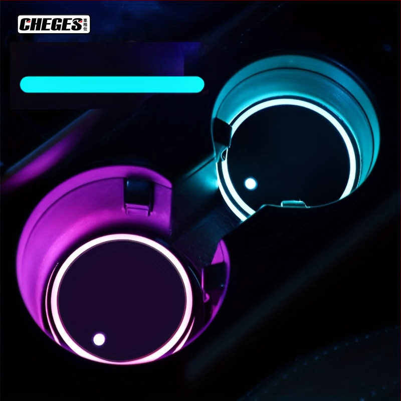 Auto helendav värviline LED-tassimatt libisemiskindla matiga helendav auto automaatne induktsioondekoratiivne atmosfäärivalgus